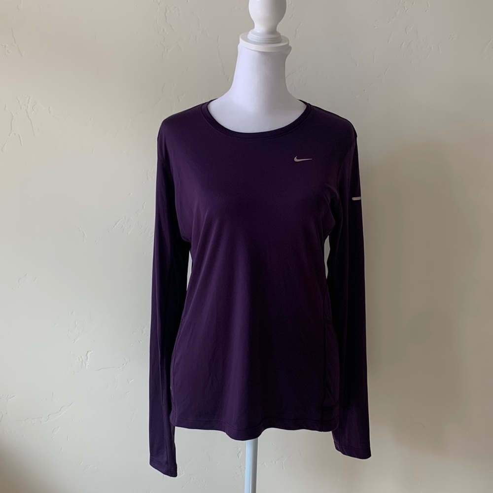 Nike Dri-Fit Running Shirt. Size L. Reflective Markings. Never Worn. Purple